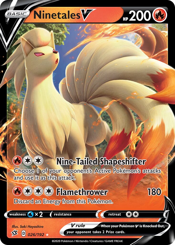 Ninetales V 026/192 — Rebel Clash (English Pokémon TCG card)