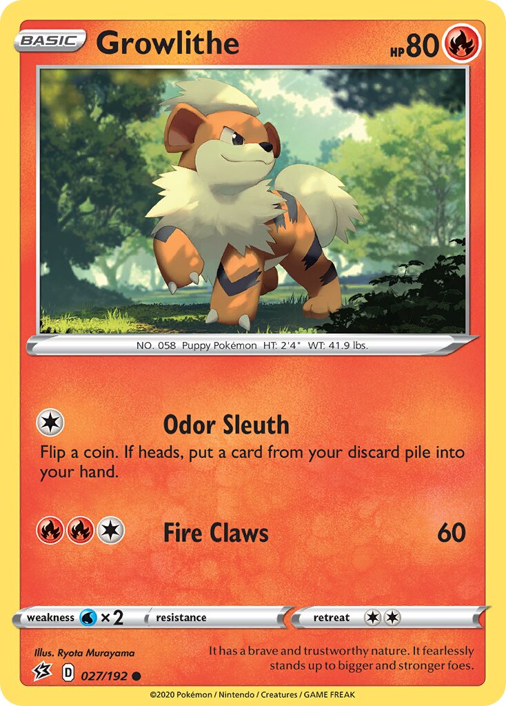 Growlithe 027/192 — Rebel Clash (English Pokémon TCG card)