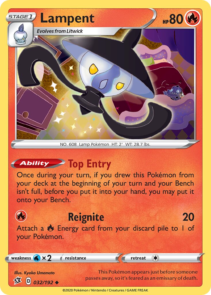Lampent 032/192 — Rebel Clash (English Pokémon TCG card)