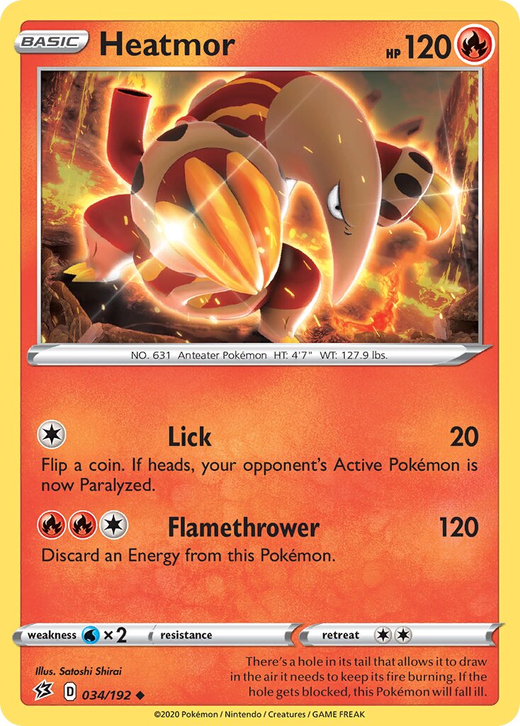 Heatmor 034/192 — Rebel Clash (English Pokémon TCG card)
