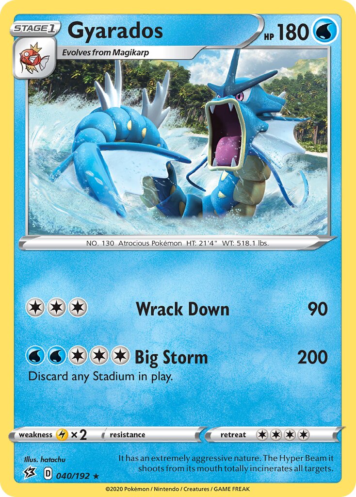 Gyarados 040/192 — Rebel Clash (English Pokémon TCG card)