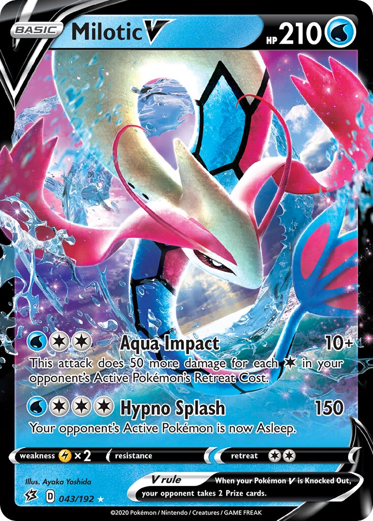 Milotic V 043/192 — Rebel Clash (English Pokémon TCG card)