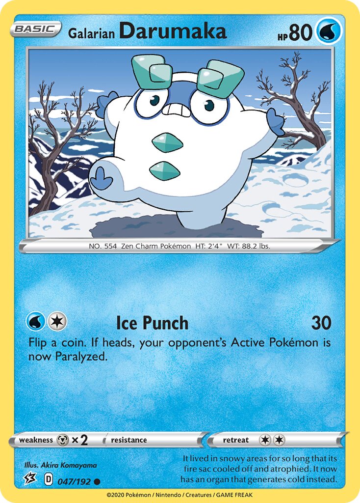 Galarian Darumaka 047/192 — Rebel Clash (English Pokémon TCG card)