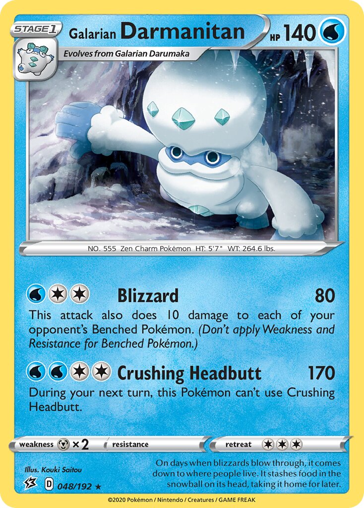 Galarian Darmanitan 048/192 — Rebel Clash (English Pokémon TCG card)