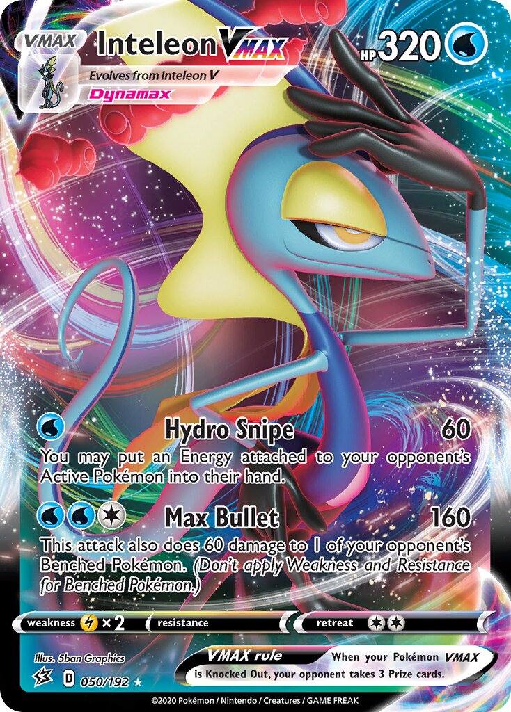 Inteleon VMAX 050/192 — Rebel Clash (English Pokémon TCG card)