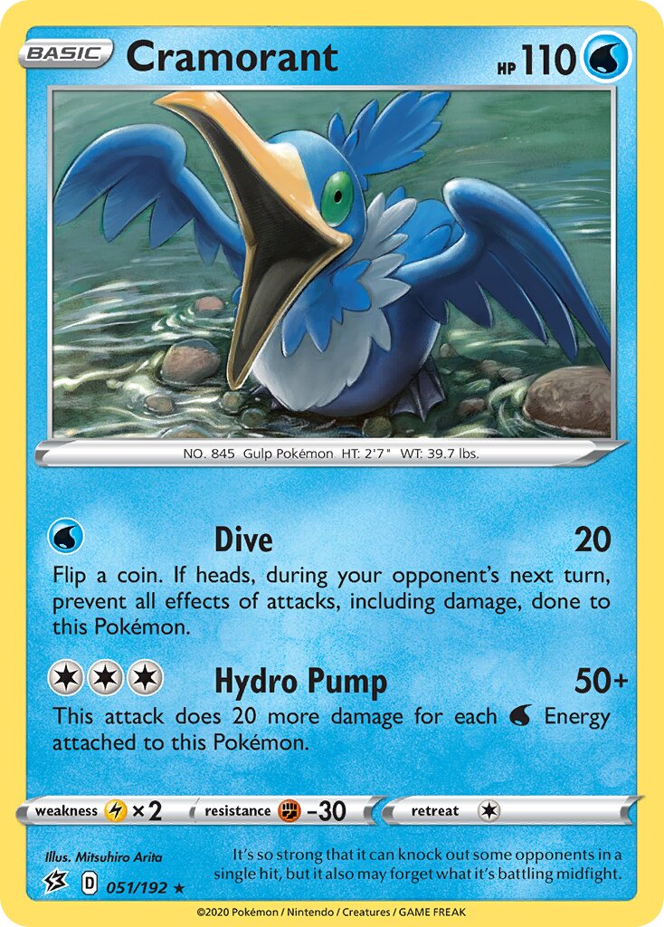 Cramorant 051/192 — Rebel Clash (English Pokémon TCG card)
