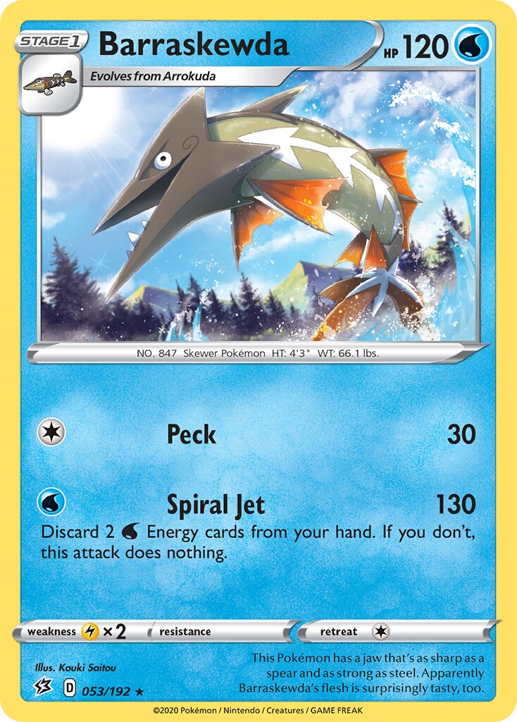 Barraskewda 053/192 — Rebel Clash (English Pokémon TCG card)