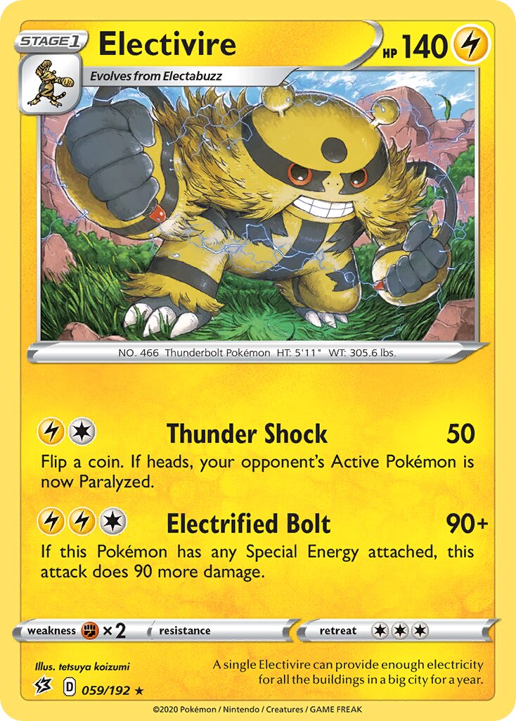 Electivire 059/192 — Rebel Clash (English Pokémon TCG card)