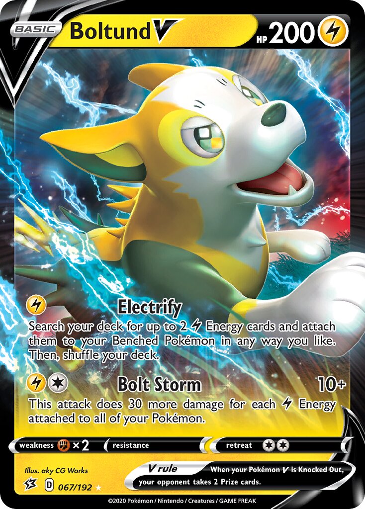 Boltund V 067/192 — Rebel Clash (English Pokémon TCG card)