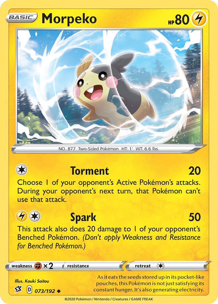 Morpeko 073/192 — Rebel Clash (English Pokémon TCG card)