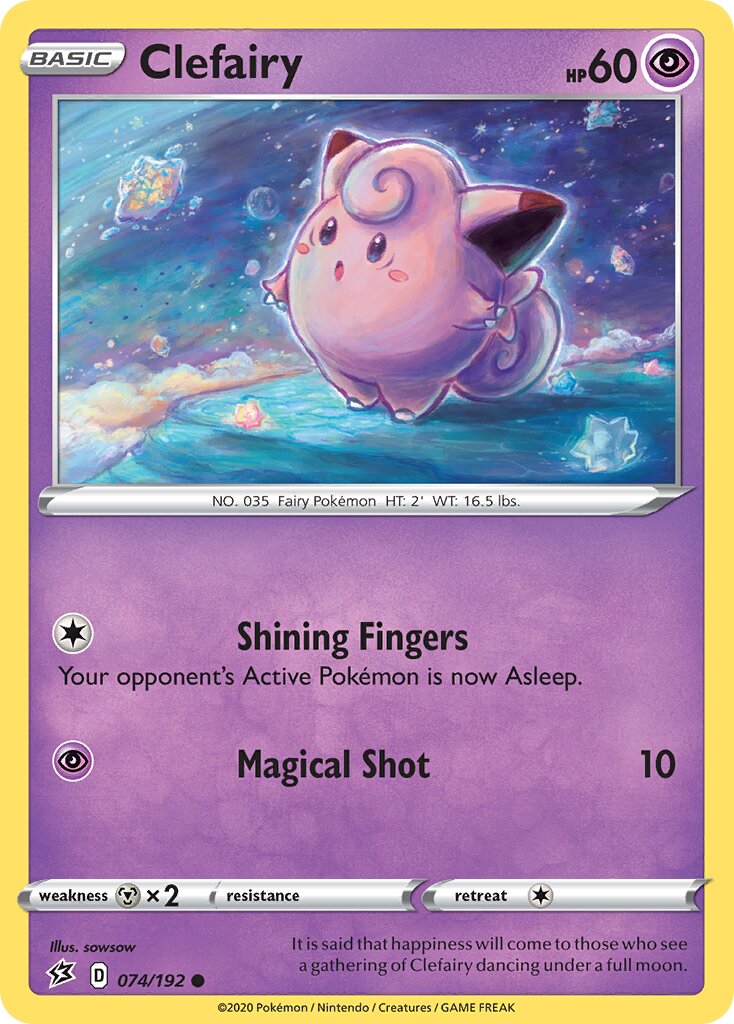 Clefairy 074/192 — Rebel Clash (English Pokémon TCG card)
