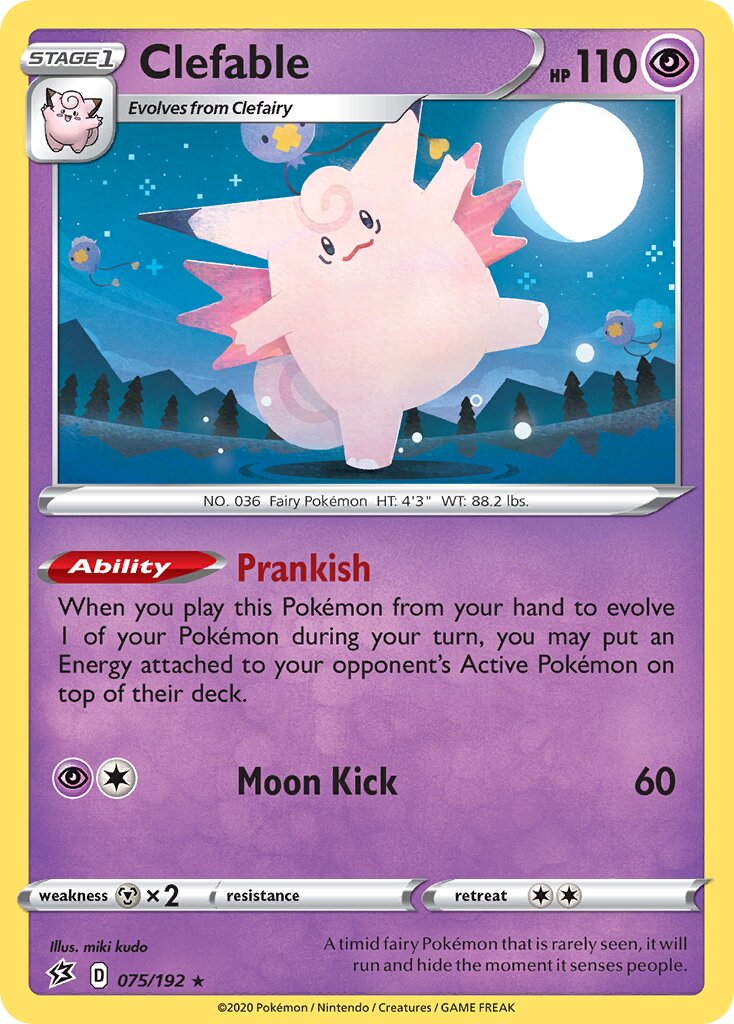 Clefable 075/192 — Rebel Clash (English Pokémon TCG card)