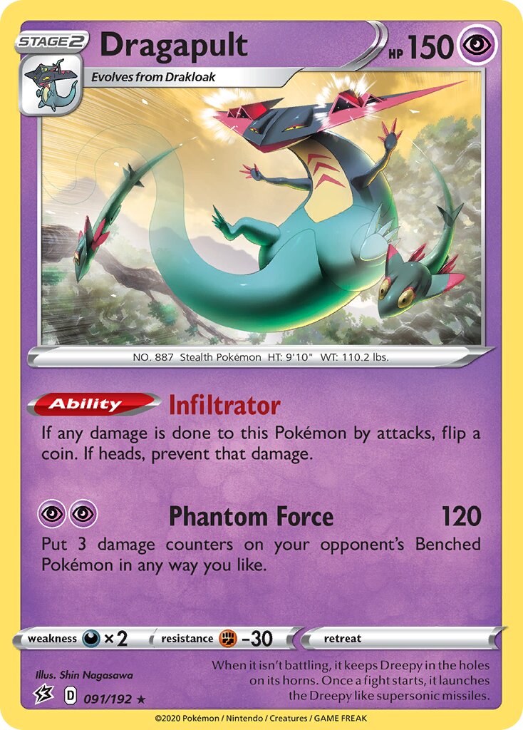Dragapult 091/192 — Rebel Clash (English Pokémon TCG card)