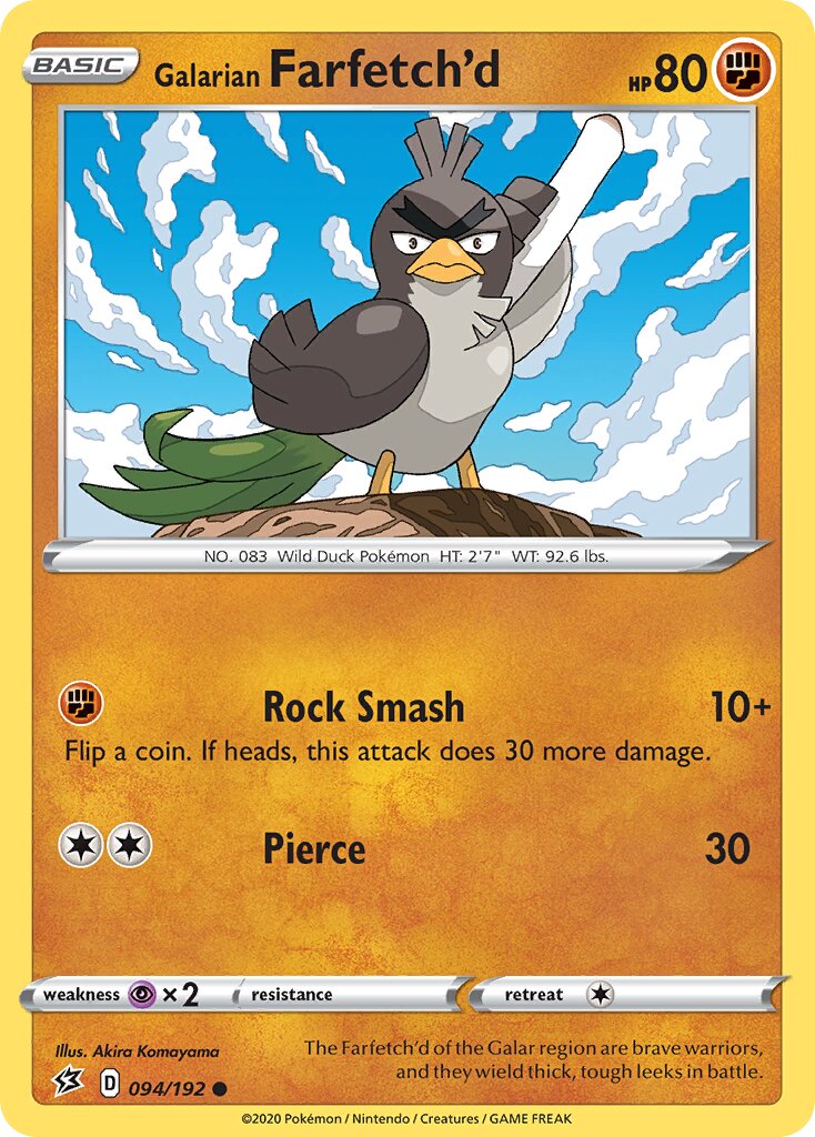 Galarian Farfetch'd 094/192 — Rebel Clash (English Pokémon TCG card)