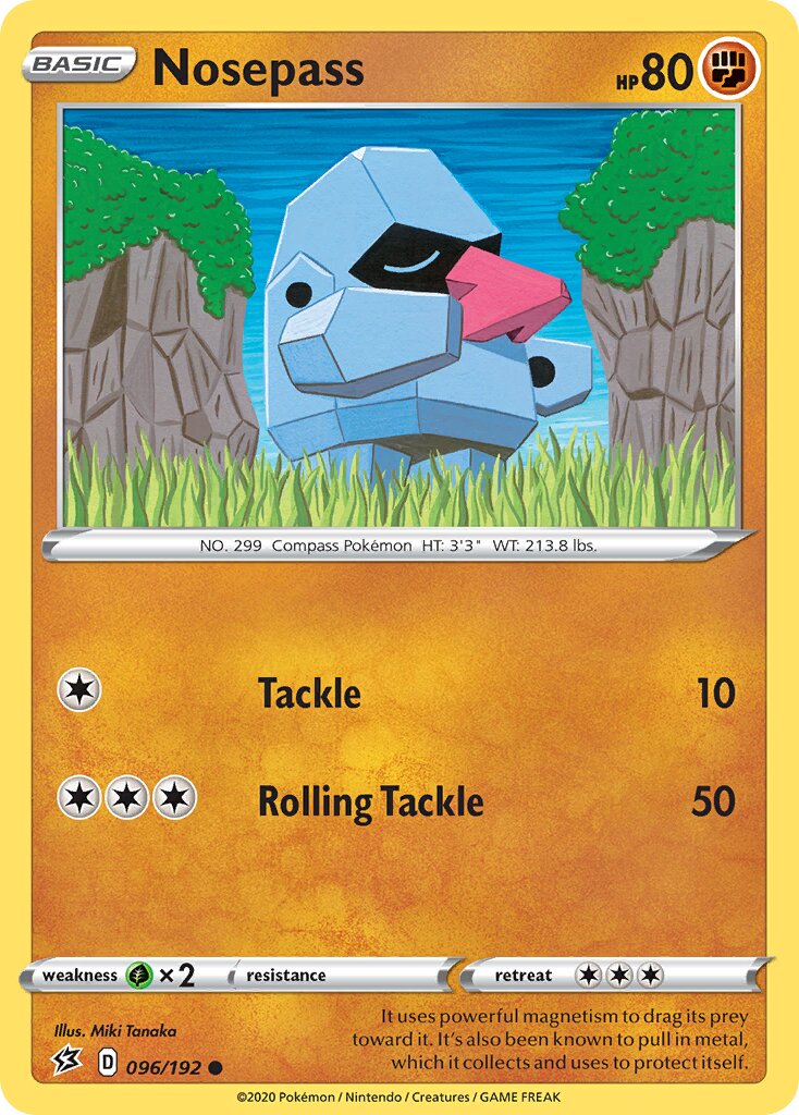 Nosepass 096/192 — Rebel Clash (English Pokémon TCG card)