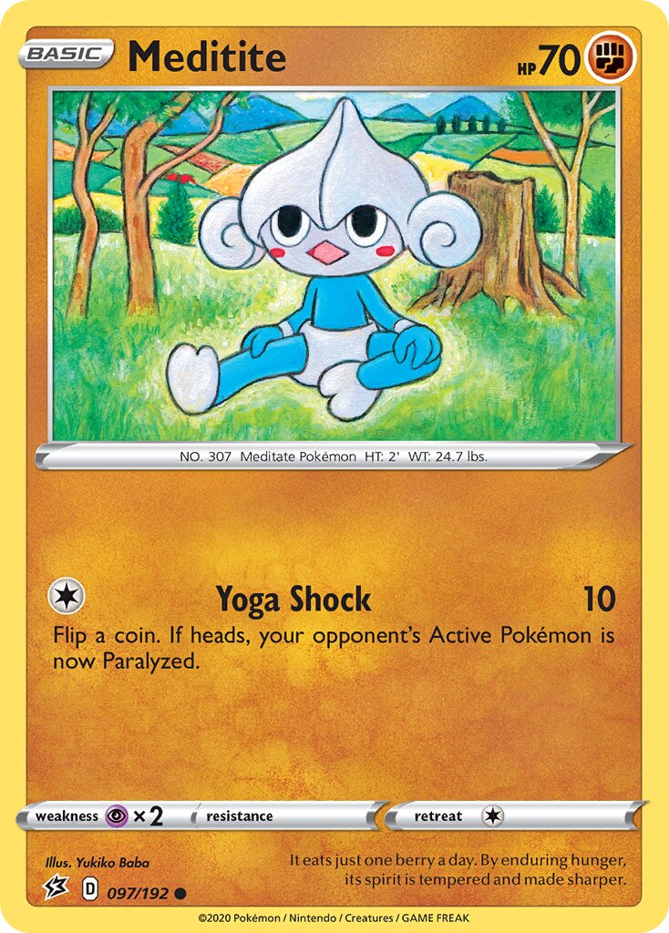 Meditite 097/192 — Rebel Clash (English Pokémon TCG card)