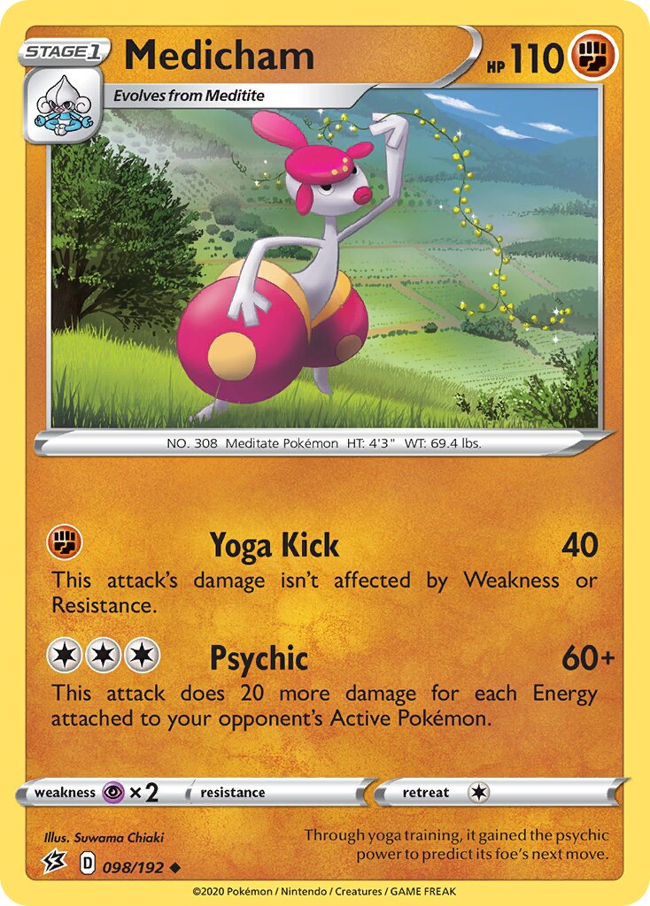 Medicham 098/192 — Rebel Clash (English Pokémon TCG card)