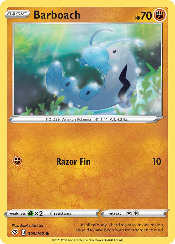 Barboach 099/192 — Rebel Clash (English Pokémon TCG card)