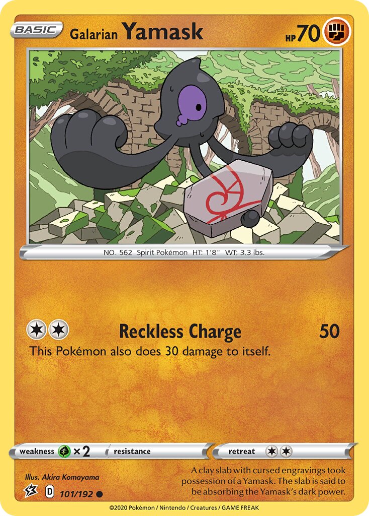 Galarian Yamask 101/192 — Rebel Clash (English Pokémon TCG card)