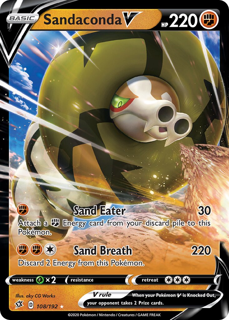 Sandaconda V 108/192 — Rebel Clash (English Pokémon TCG card)