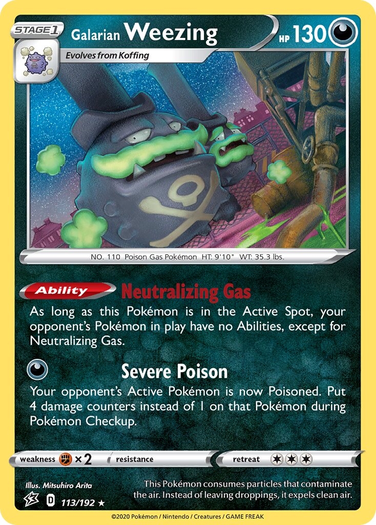 Galarian Weezing 113/192 — Rebel Clash (English Pokémon TCG card)