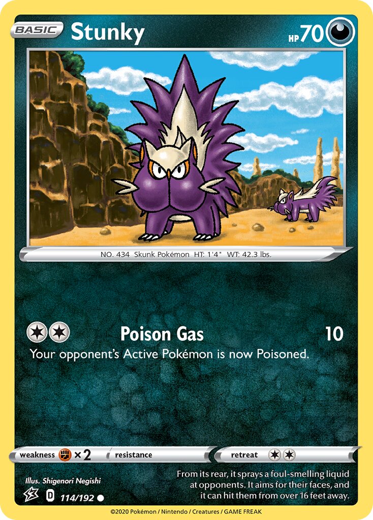 Stunky 114/192 — Rebel Clash (English Pokémon TCG card)