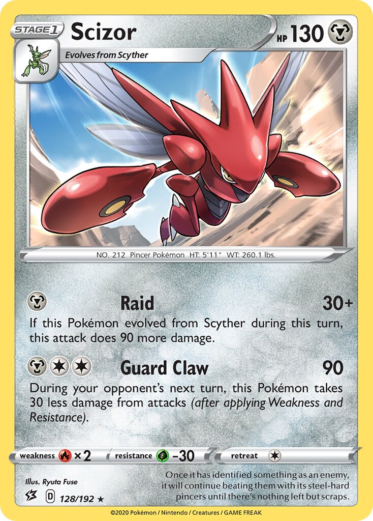 Scizor 128/192 — Rebel Clash (English Pokémon TCG card)