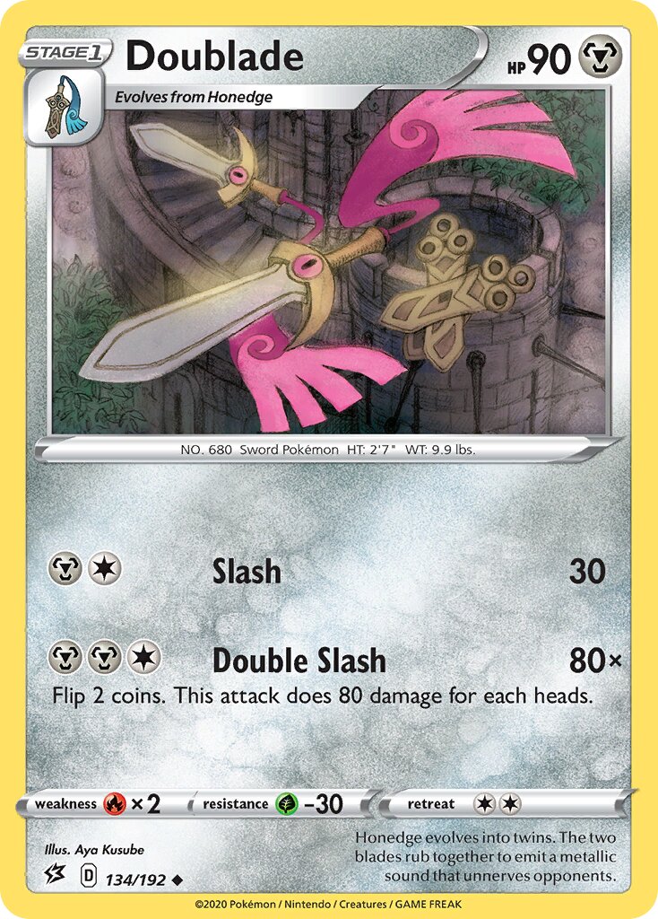 Doublade 134/192 — Rebel Clash (English Pokémon TCG card)
