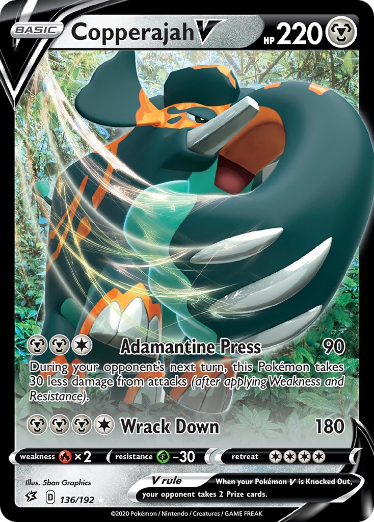 Copperajah V 136/192 — Rebel Clash (English Pokémon TCG card)