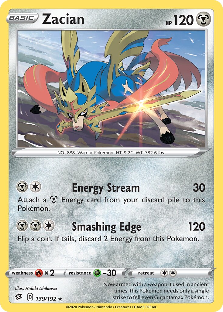 Zacian 139/192 — Rebel Clash (English Pokémon TCG card)