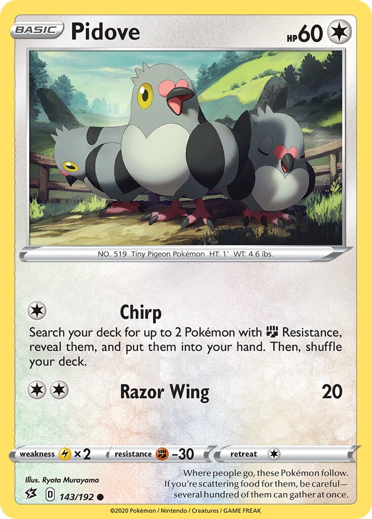 Pidove 143/192 — Rebel Clash (English Pokémon TCG card)