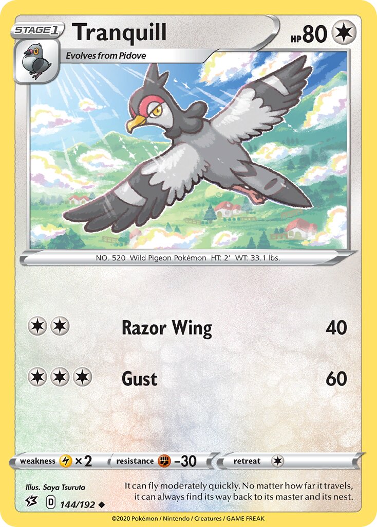 Tranquill 144/192 — Rebel Clash (English Pokémon TCG card)