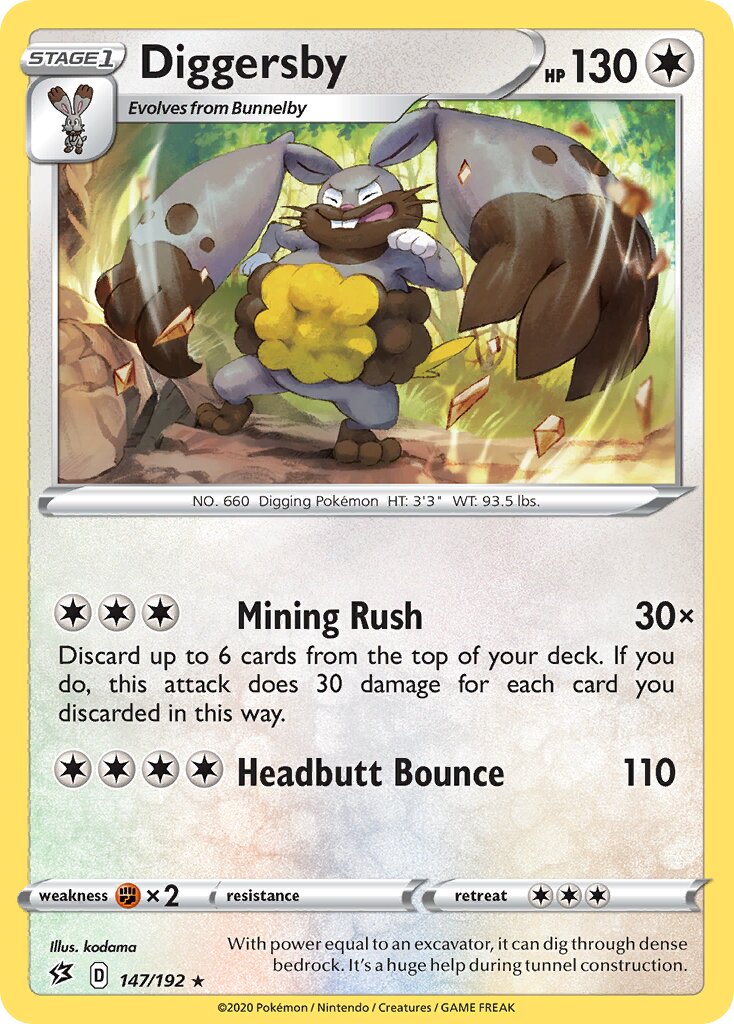 Diggersby 147/192 — Rebel Clash (English Pokémon TCG card)