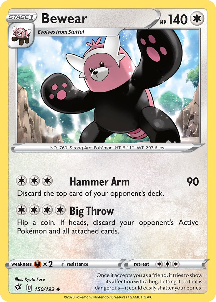 Bewear 150/192 — Rebel Clash (English Pokémon TCG card)