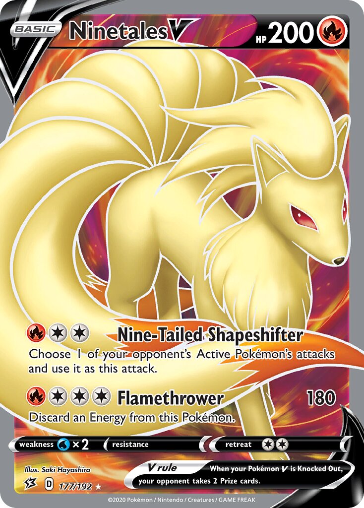 Ninetales V 177/192 — Rebel Clash (English Pokémon TCG card)