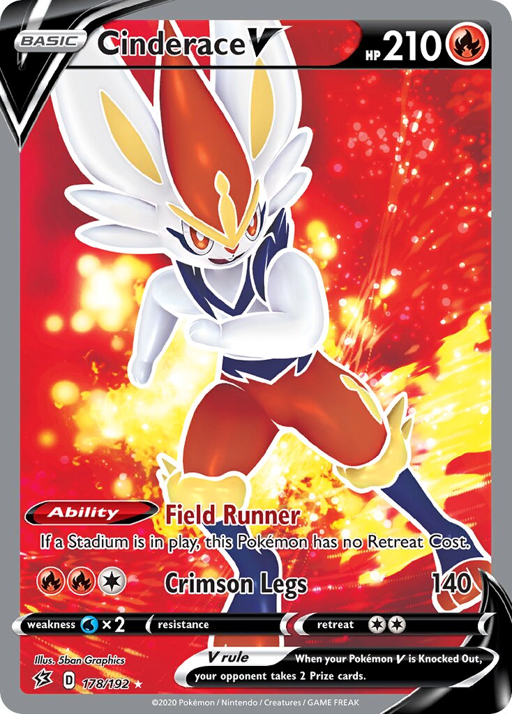 Cinderace V 178/192 — Rebel Clash (English Pokémon TCG card)