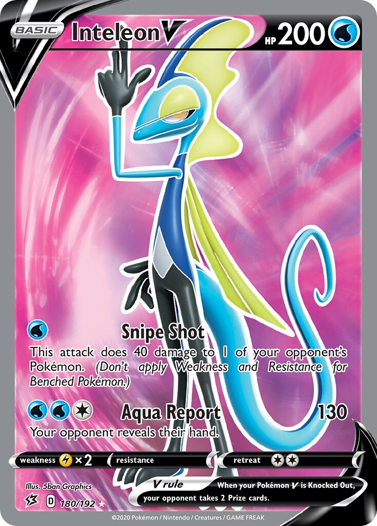 Inteleon V 180/192 — Rebel Clash (English Pokémon TCG card)
