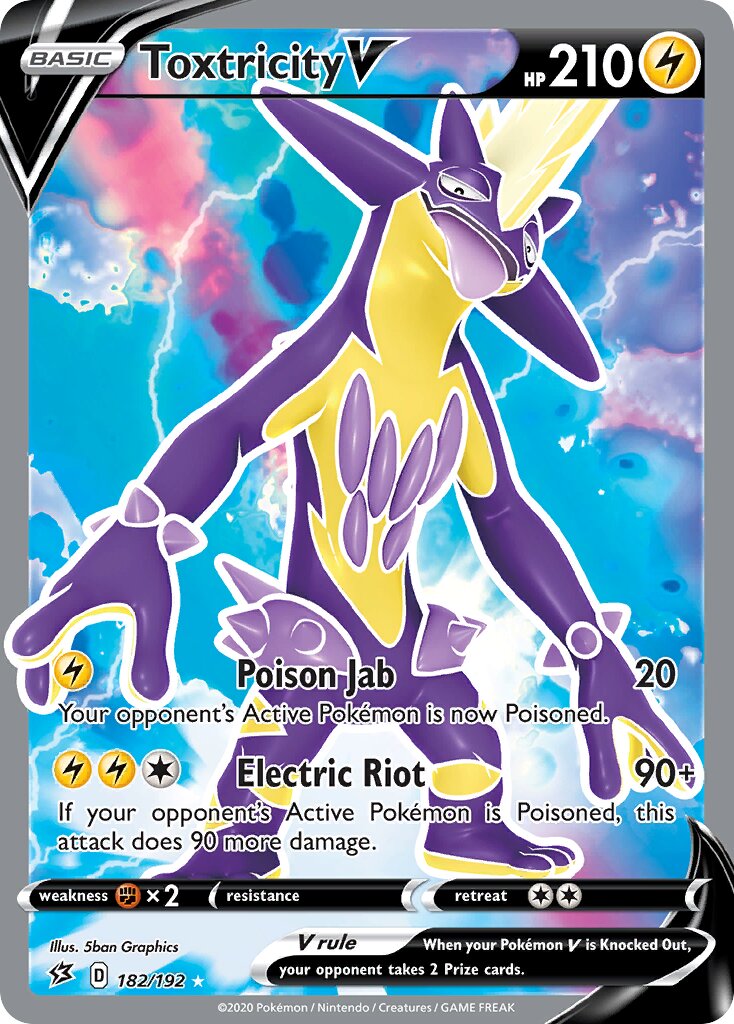 Toxtricity V 182/192 — Rebel Clash (English Pokémon TCG card)