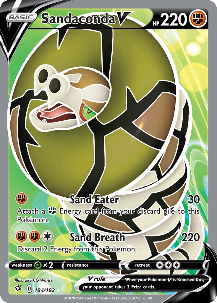 Sandaconda V 184/192 — Rebel Clash (English Pokémon TCG card)