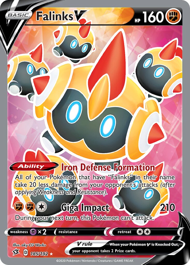 Falinks V 185/192 — Rebel Clash (English Pokémon TCG card)