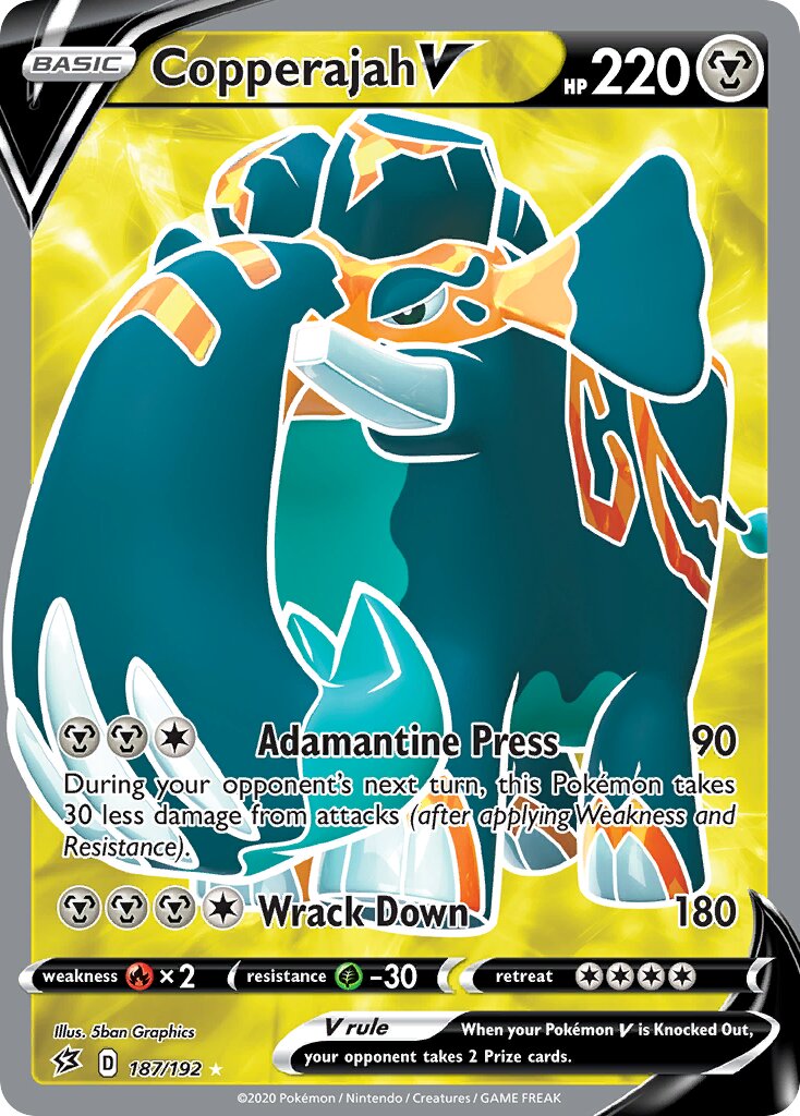 Copperajah V 187/192 — Rebel Clash (English Pokémon TCG card)
