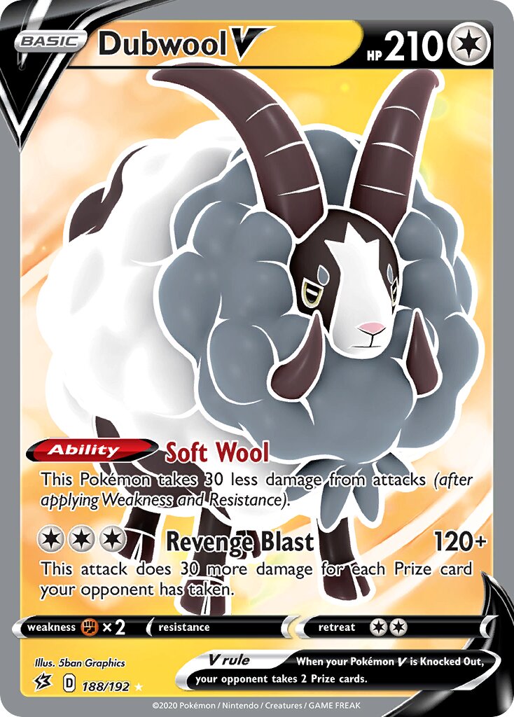 Dubwool V 188/192 — Rebel Clash (English Pokémon TCG card)
