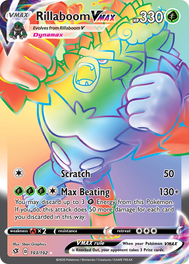 Rillaboom VMAX 193/192 — Rebel Clash (English Pokémon TCG card)