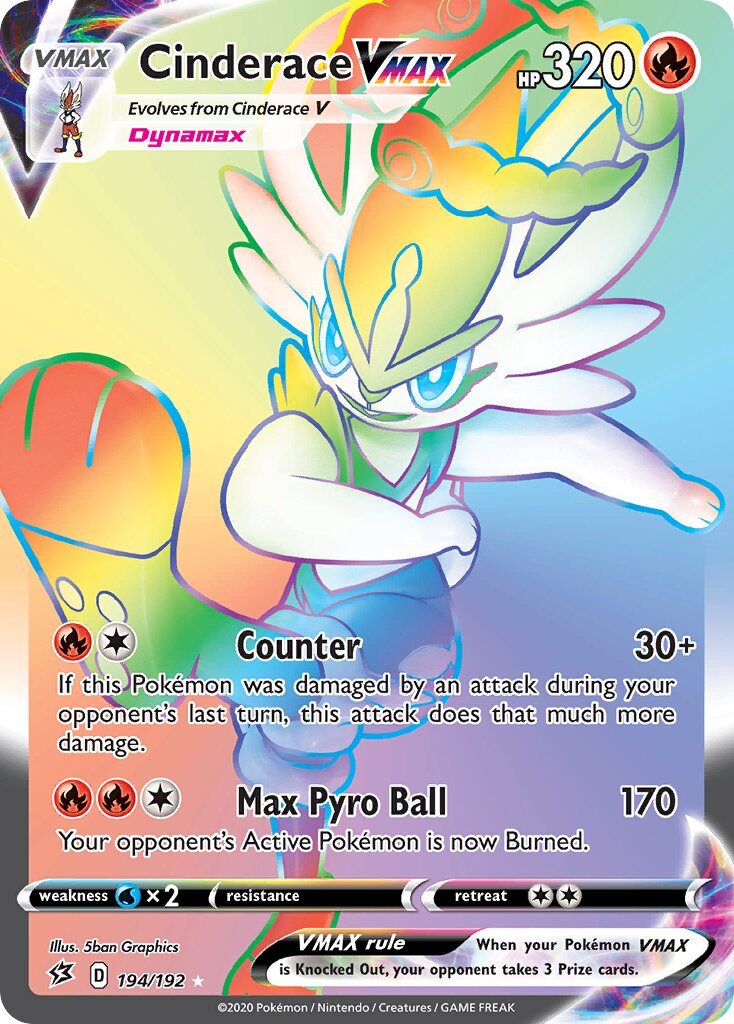 Cinderace VMAX 194/192 — Rebel Clash (English Pokémon TCG card)