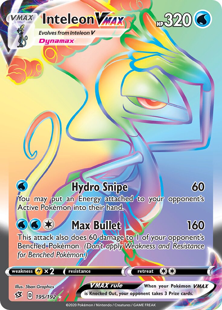 Inteleon VMAX 195/192 — Rebel Clash (English Pokémon TCG card)