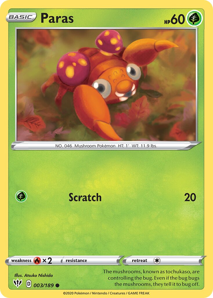 Paras 003/189 — Darkness Ablaze (English Pokémon TCG card)