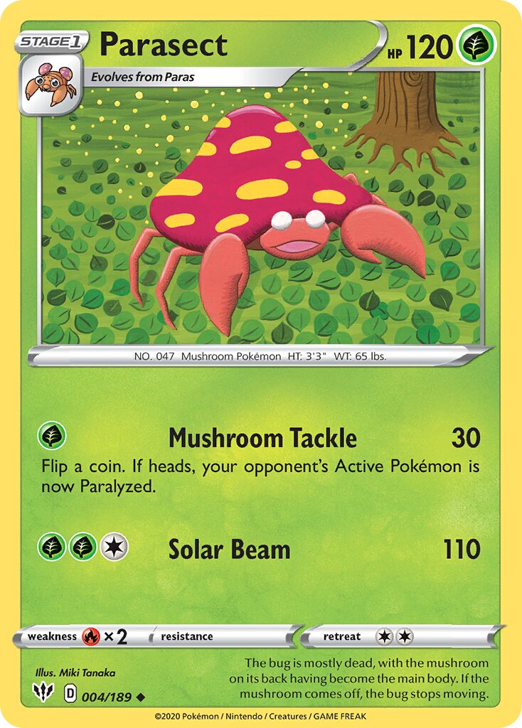 Parasect 004/189 — Darkness Ablaze (English Pokémon TCG card)