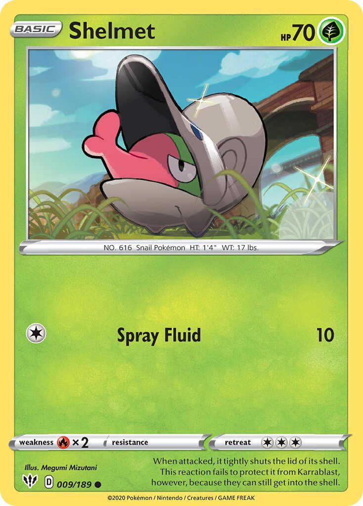 Shelmet 009/189 — Darkness Ablaze (English Pokémon TCG card)