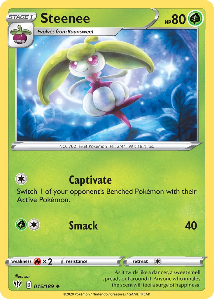 Steenee 015/189 — Darkness Ablaze (English Pokémon TCG card)