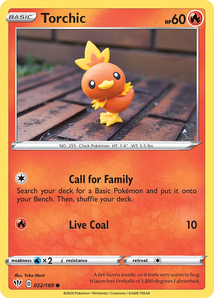 Torchic 022/189 — Darkness Ablaze (English Pokémon TCG card)